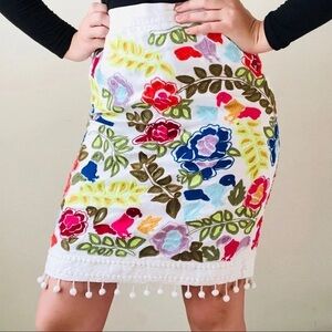 Anthropologie Moulinette Soeurs embroidered skirt